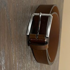Johnston & Murphy Dark Brown Leather Belt